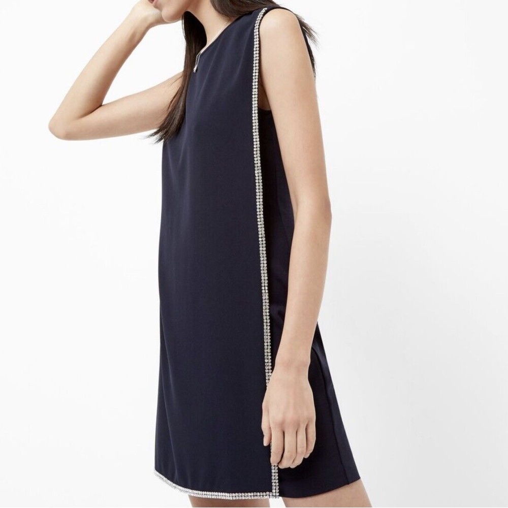 Ted Baker London Navy Dress with Pearl Trim